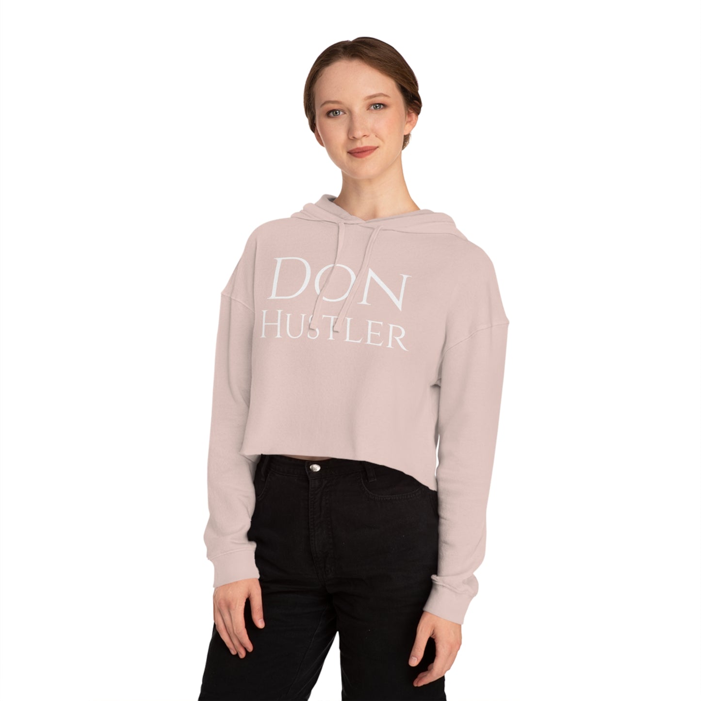 Don Hustler Cropped Hooded Sweatshirt - Comfortable Streetwear, Fashionable Gift for Her, Casual Chic Outfit,