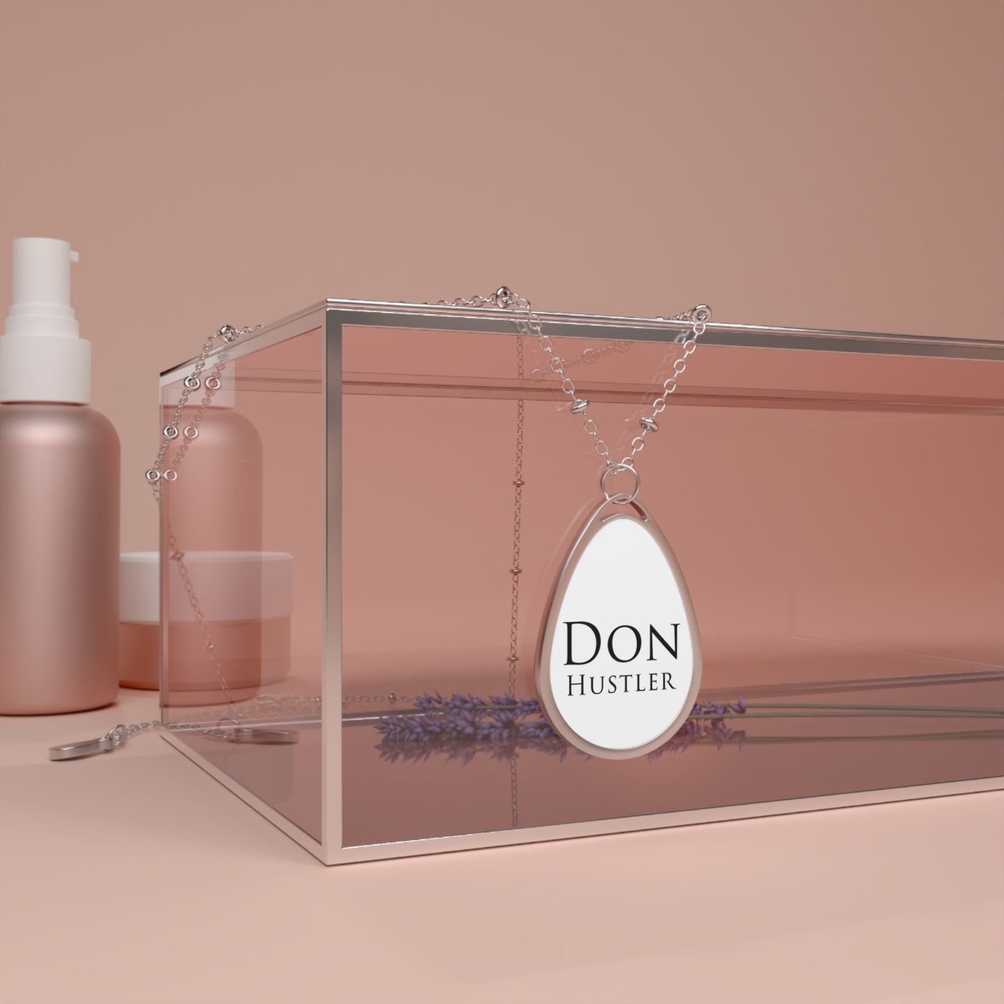 Don Hustler Oval Necklace - Unique Gift for Entrepreneurs, Motivational Jewelry, Everyday Wear, Perfect for Celebrations