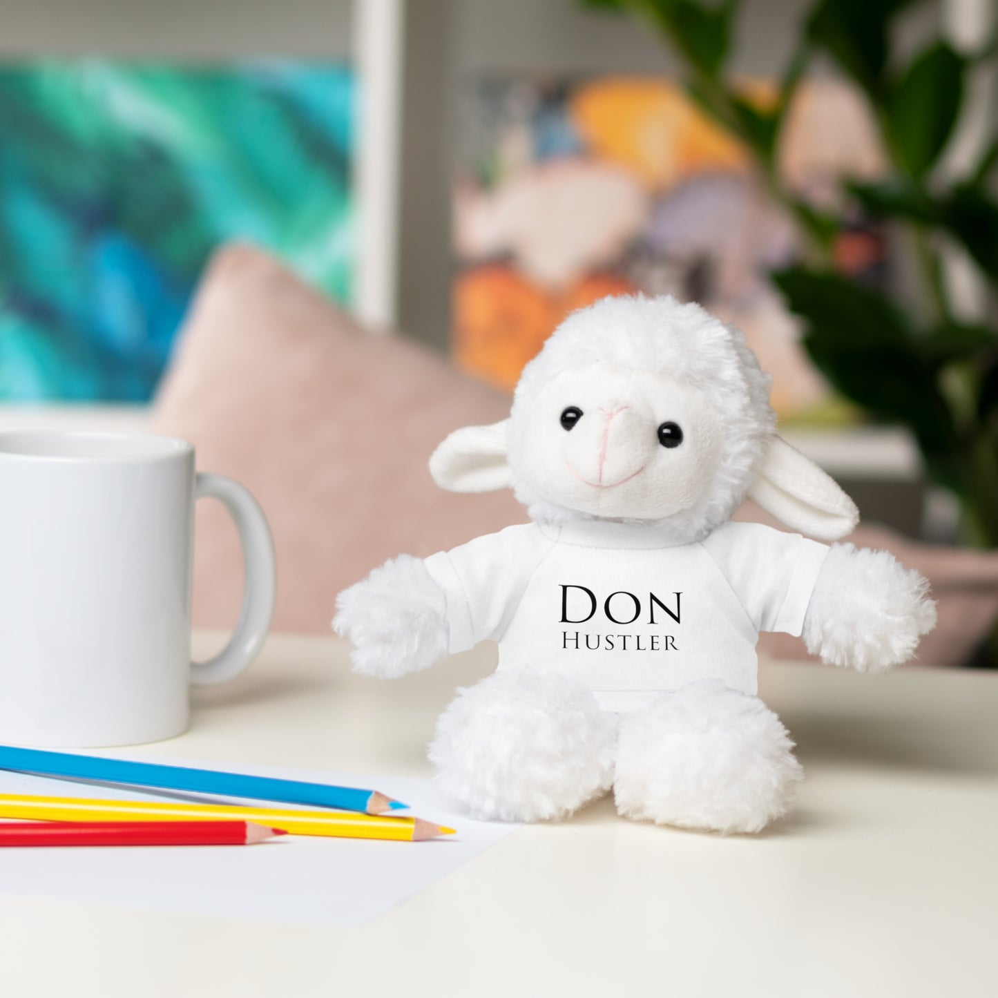 Don Hustler Stuffed Animal with Tee, Custom Teddy Bear Gift, Cute Plush Toy for Kids, Unique Birthday Present, Huggable Keepsake