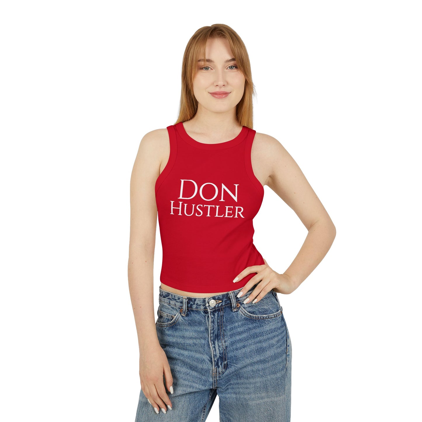 Don Hustler Women's Micro Rib Tank Top - Casual Wear, Active Days, Gifts, Summer Vibes