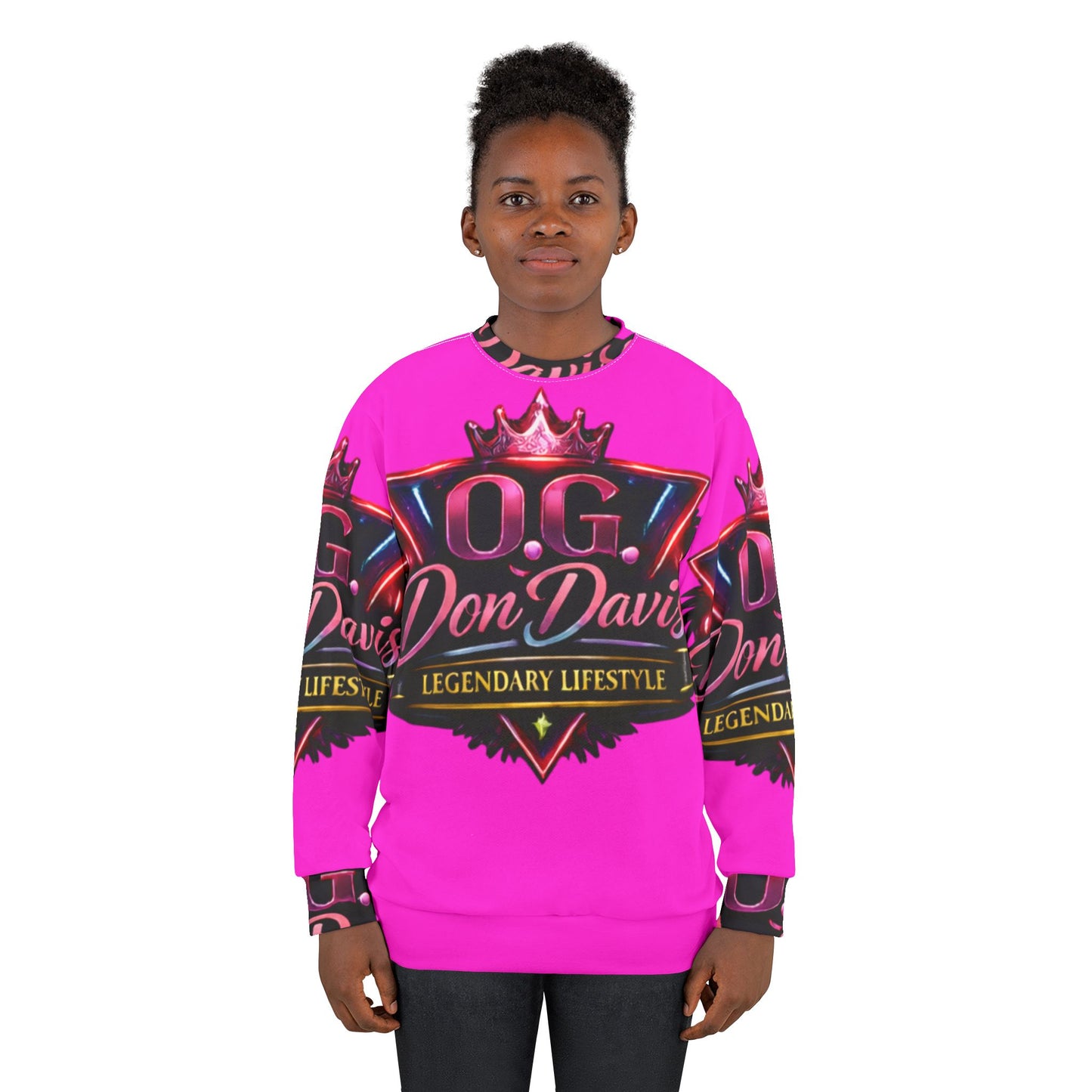 OG Don Davis Pink Sweatshirt — Legendary Lifestyle Graphic Crewneck