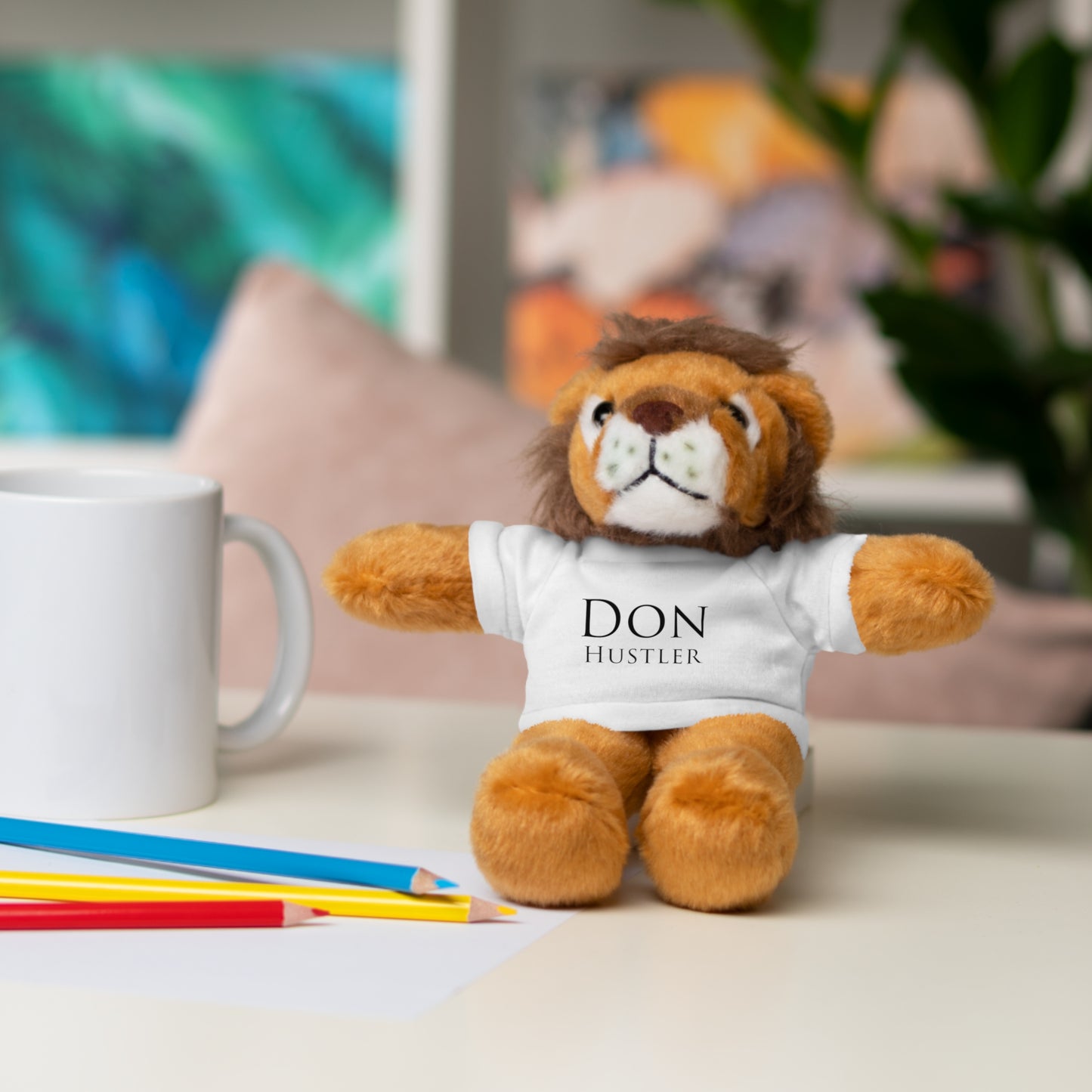 Don Hustler Stuffed Animal with Tee, Custom Teddy Bear Gift, Cute Plush Toy for Kids, Unique Birthday Present, Huggable Keepsake