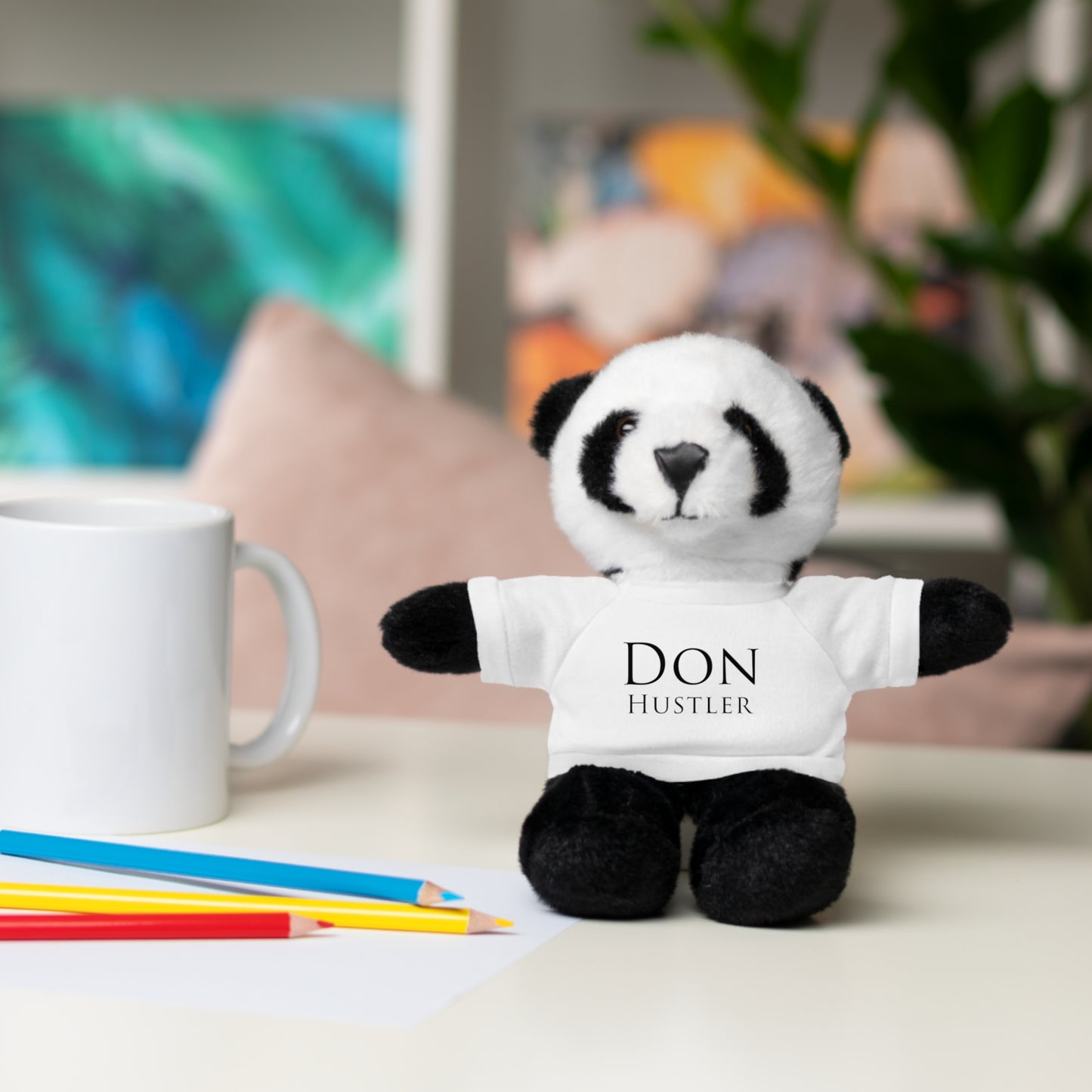 Don Hustler Stuffed Animal with Tee, Custom Teddy Bear Gift, Cute Plush Toy for Kids, Unique Birthday Present, Huggable Keepsake
