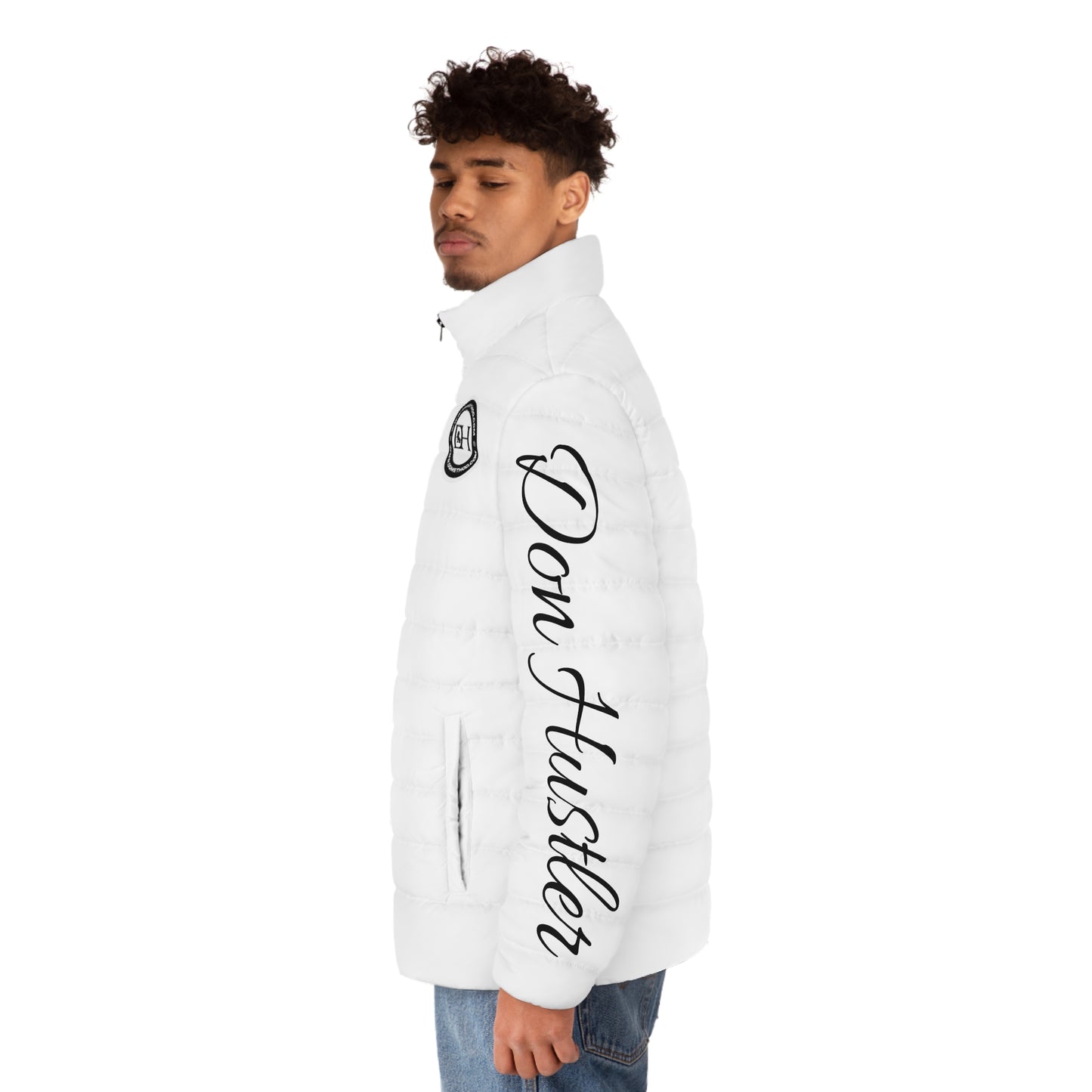 Don Hustler Puffer Jacket - Stylish Winter Coat, Casual Outerwear, Streetwear Fashion, Gift for Him, Trendy Layering Piece