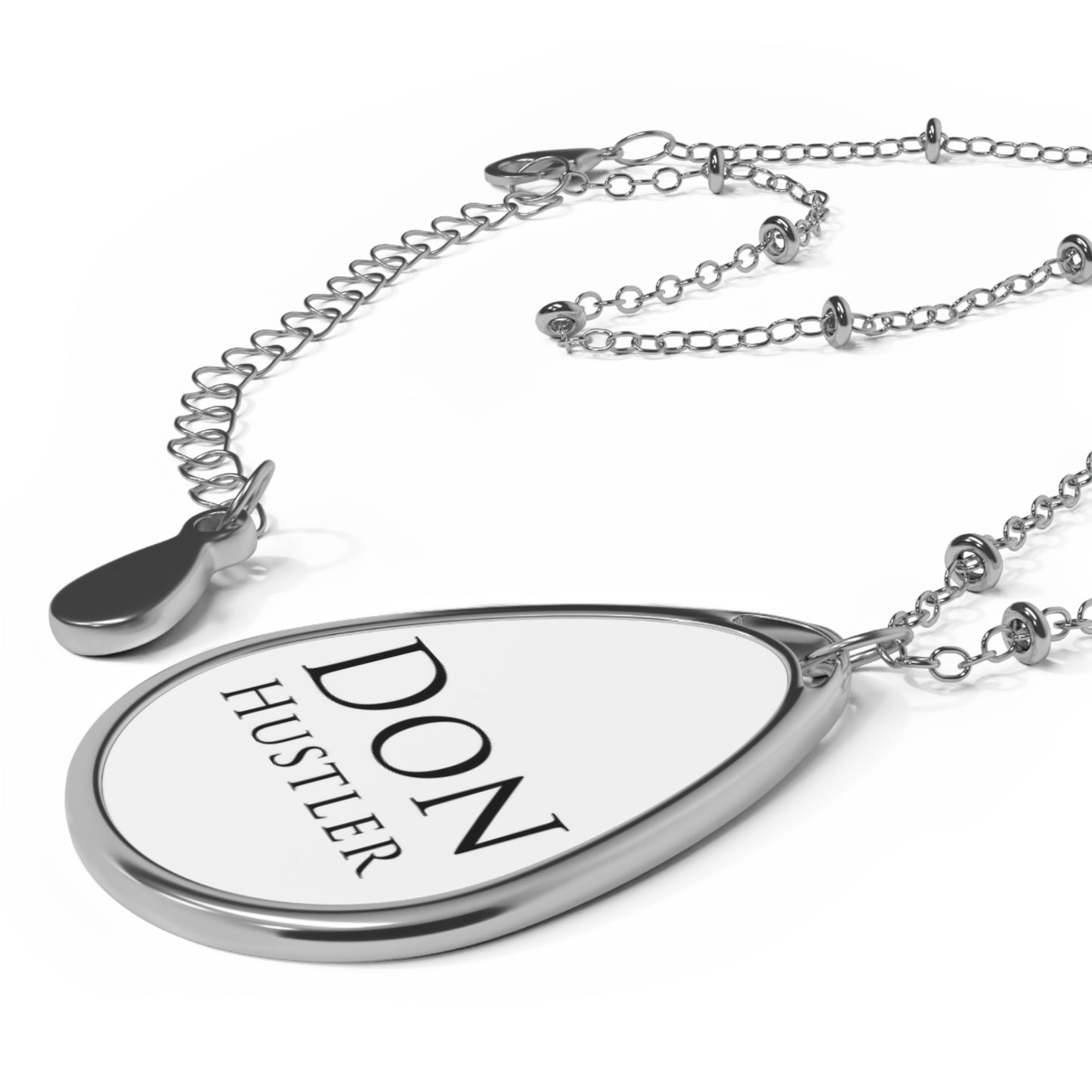 Don Hustler Oval Necklace - Unique Gift for Entrepreneurs, Motivational Jewelry, Everyday Wear, Perfect for Celebrations