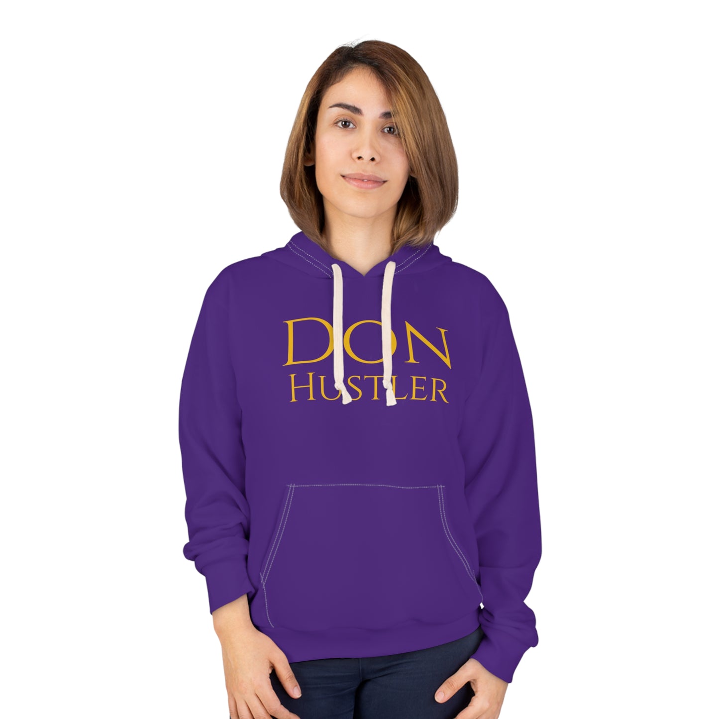 Don Hustler Purple Panther Spirit Hoodie - Cheers for Teams, Unisex Casual Wear, Game Day Outfit, School Spirit, Offbeat Gift