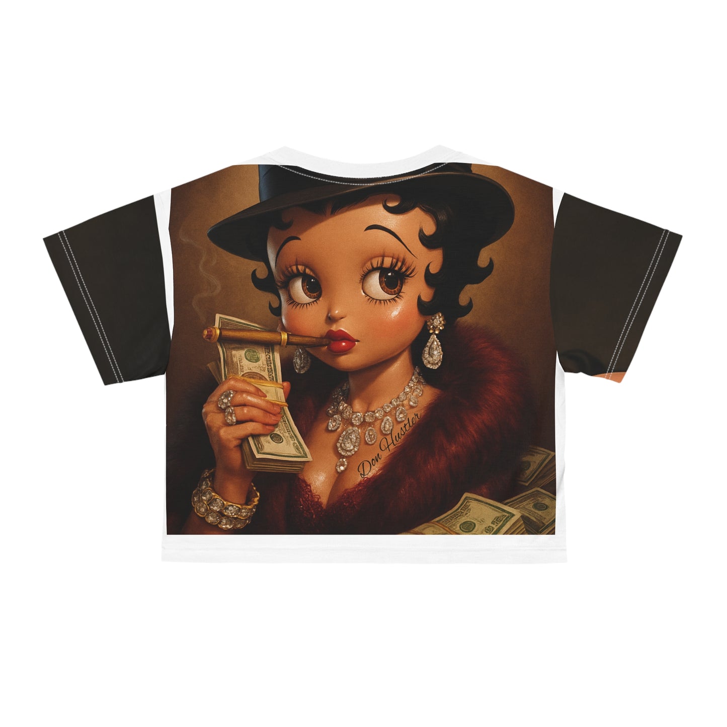 Don Hustler Cartoon Crop Tee - T-Shirt for Fashion Lovers, Perfect for Summer Festivals, Casual Outfits, Gift for Her