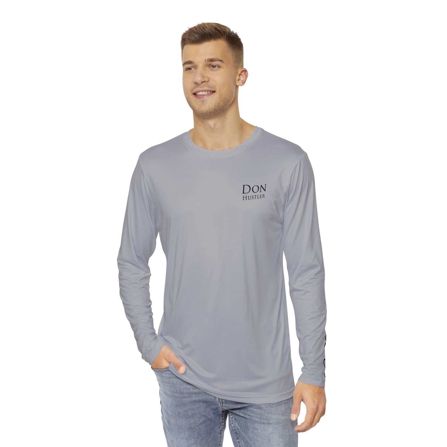 Don Hustler Men's Long Sleeve- Urban Fashion, Outdoor Style, Casual Wear, Gift for Him, Travel Enthusiast