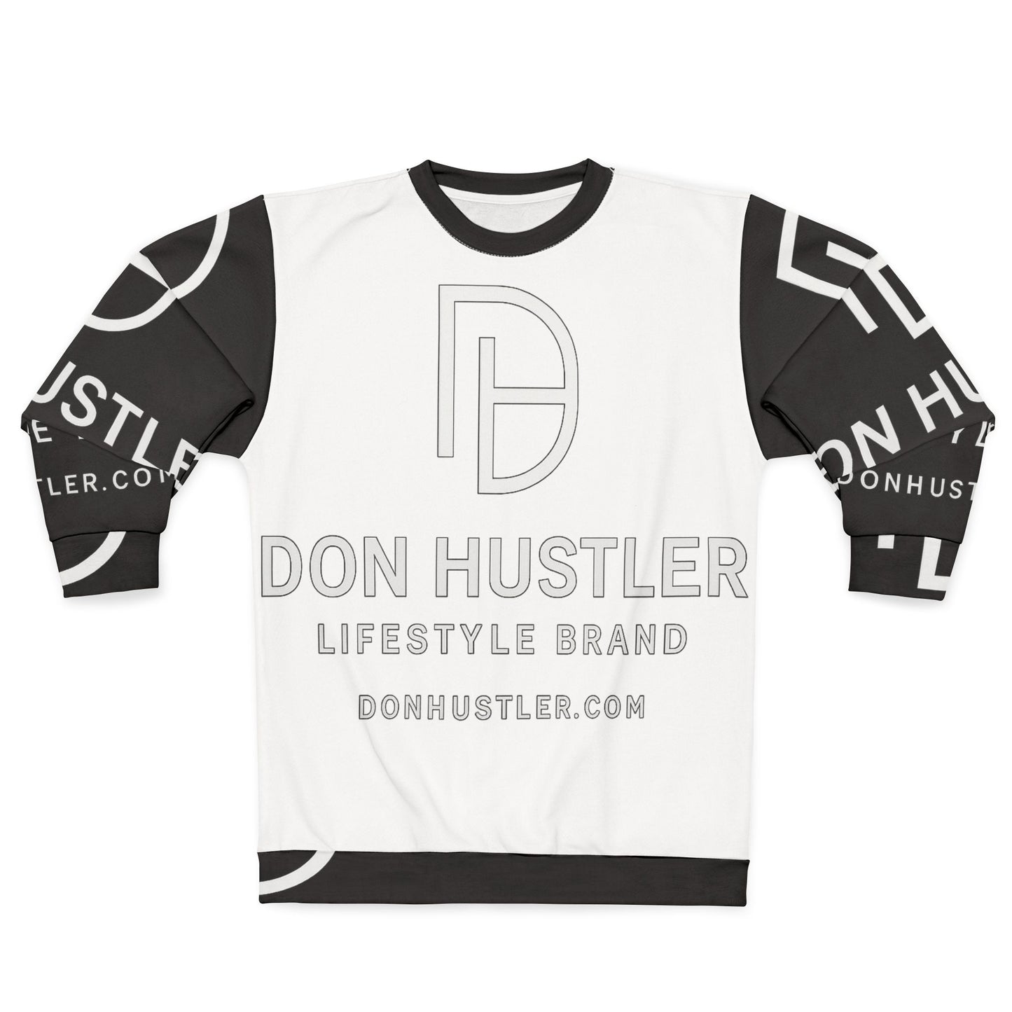 of Don Hustler Unisex Sweatshirt - Trendy Newspaper Print Design, Cozy Fashion, Perfect Gift, Streetwear, Casual Attire, Unique Style
