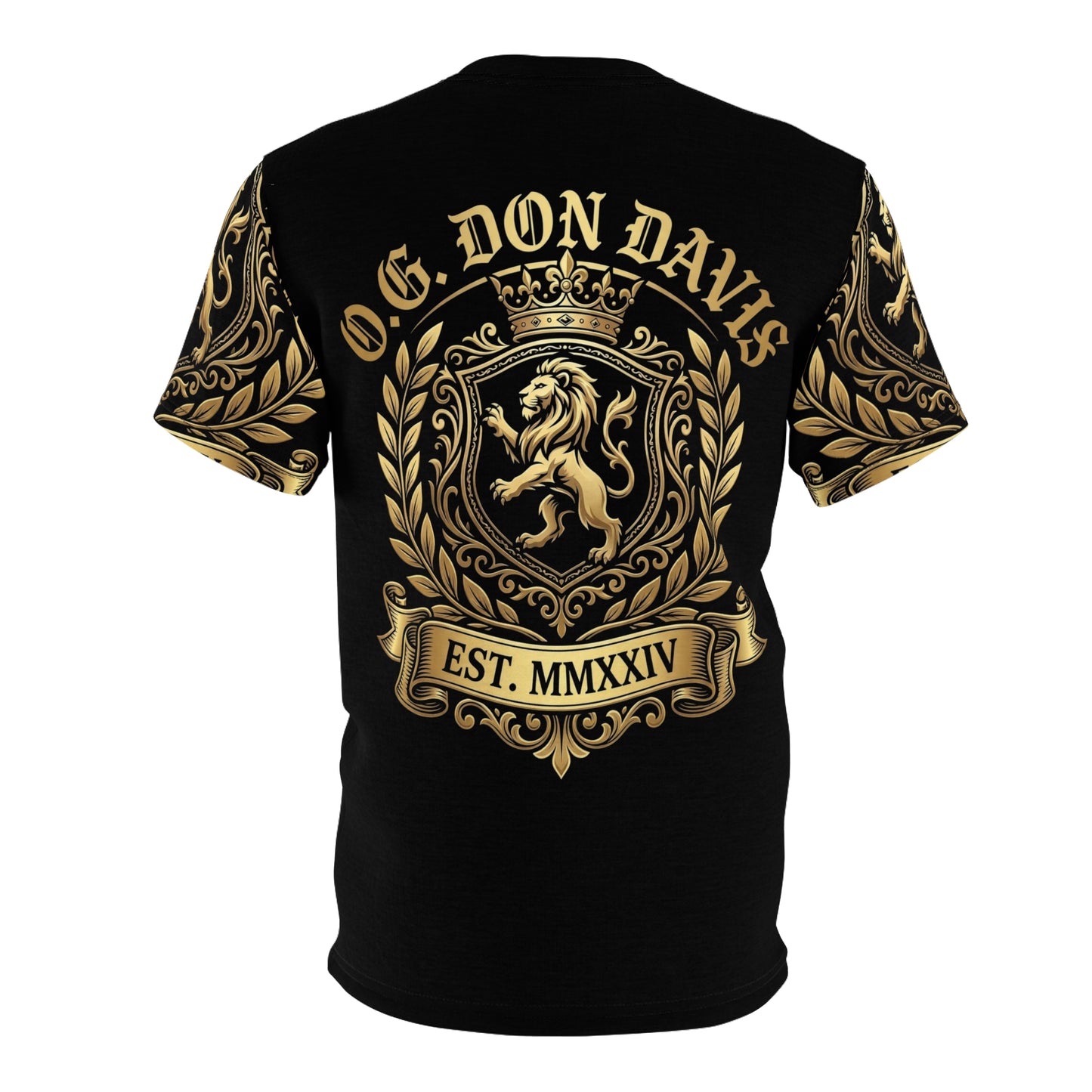 Crested Lion Tee — “O.G. Don Davis” Gold Heraldry T-Shirt