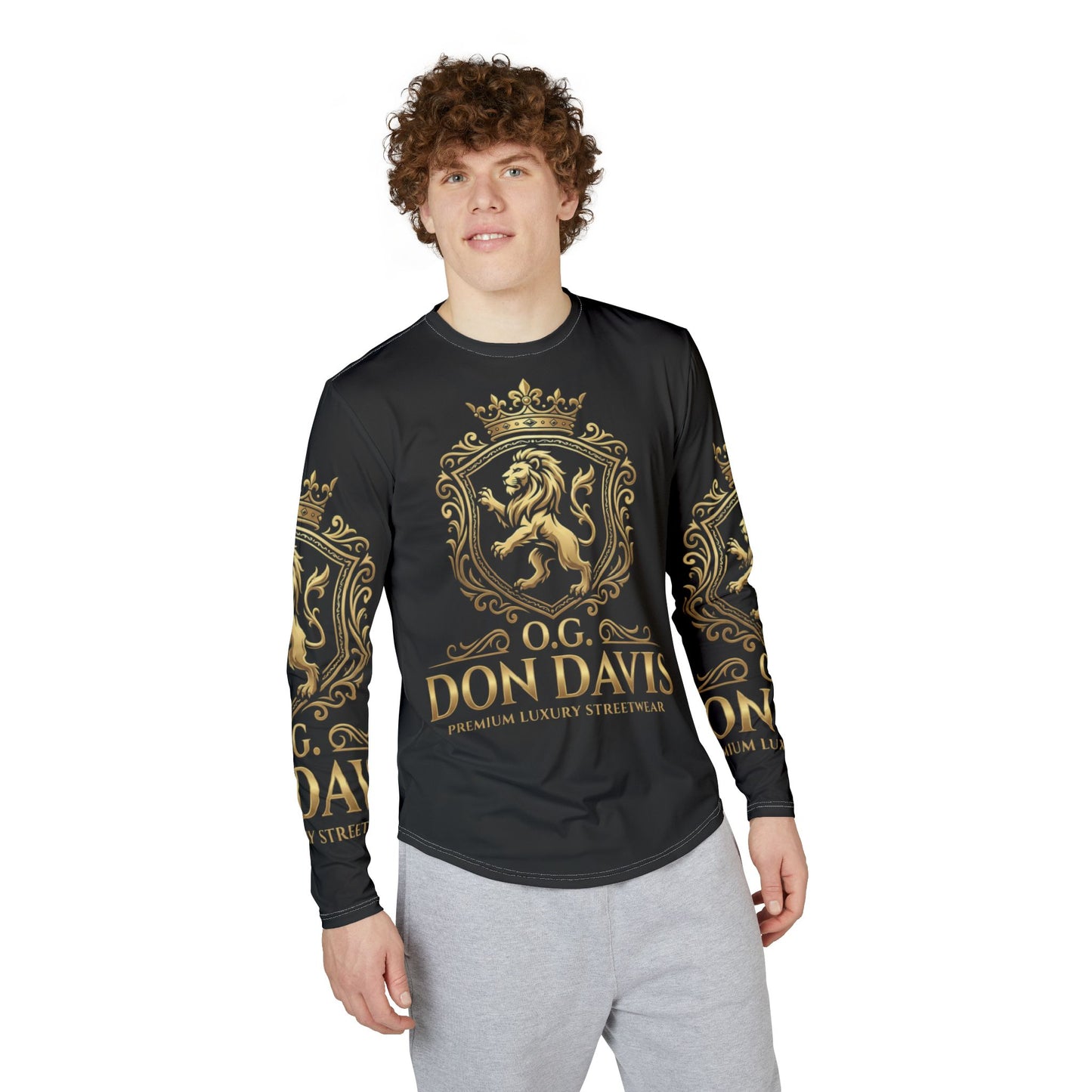 Don Davis Lion Crest Long Sleeve UV Shirt — Premium Men’s Luxury Streetwear