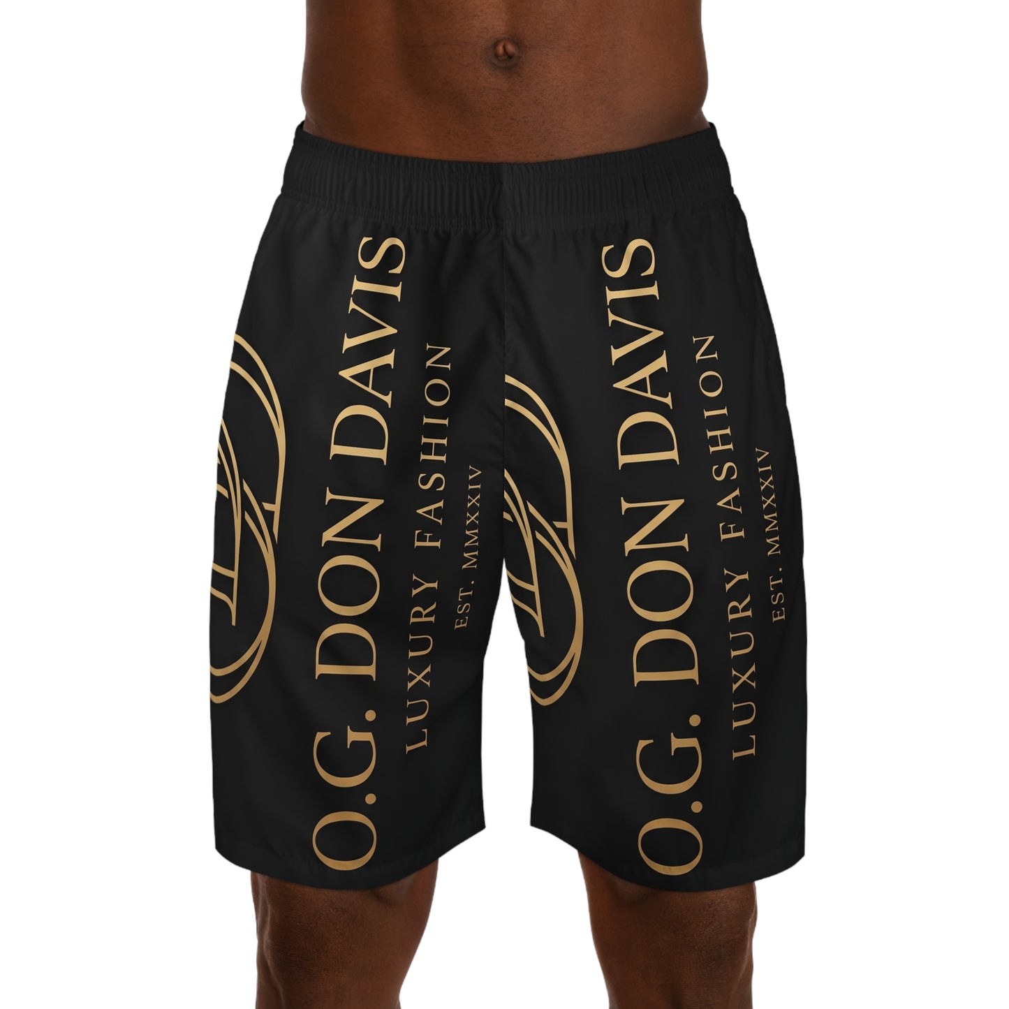 Luxury Logo Jogger Shorts — O.G. Don Davis All-Over Print