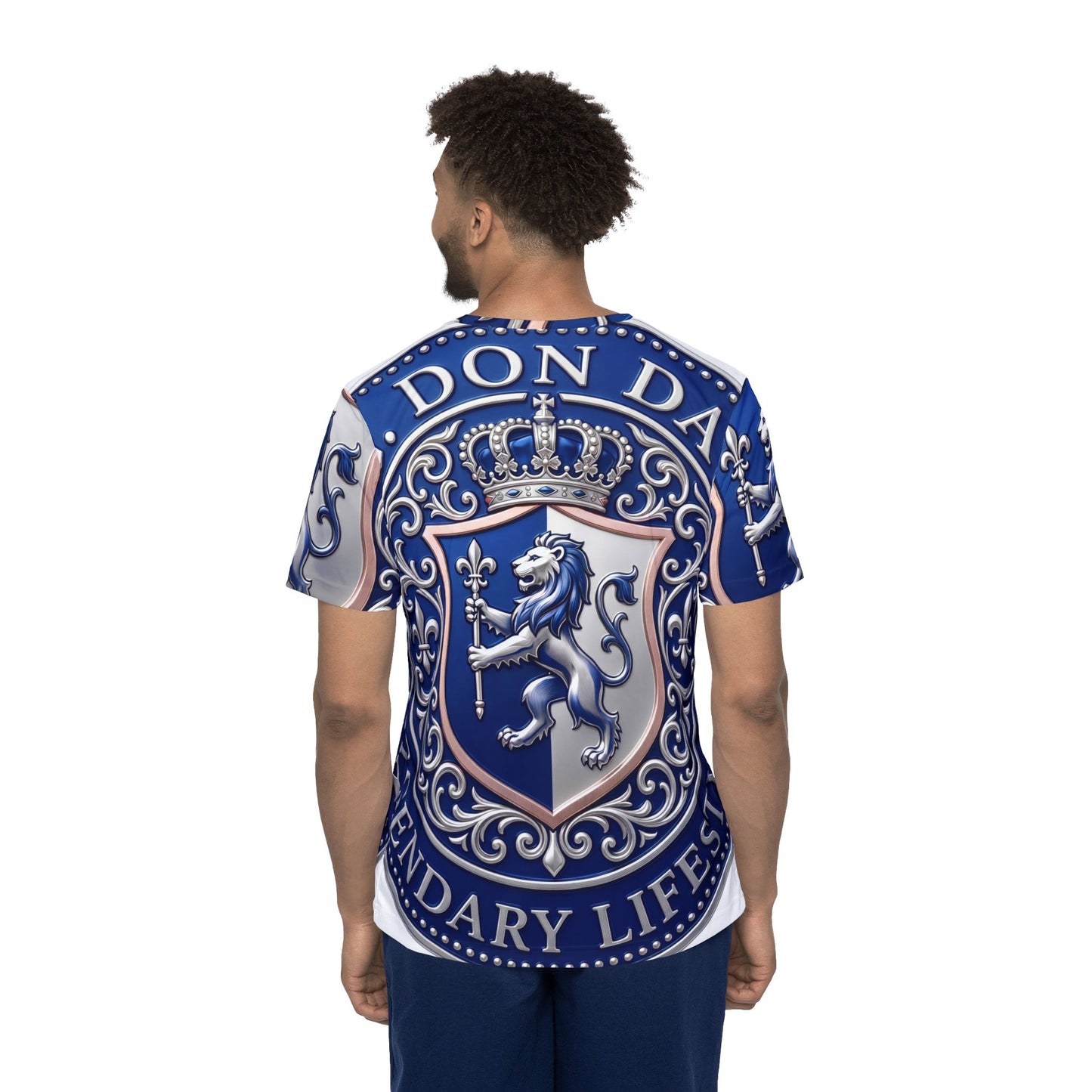Men's Jersey — 'Don Da' Crest All-Over Print Sports Shirt