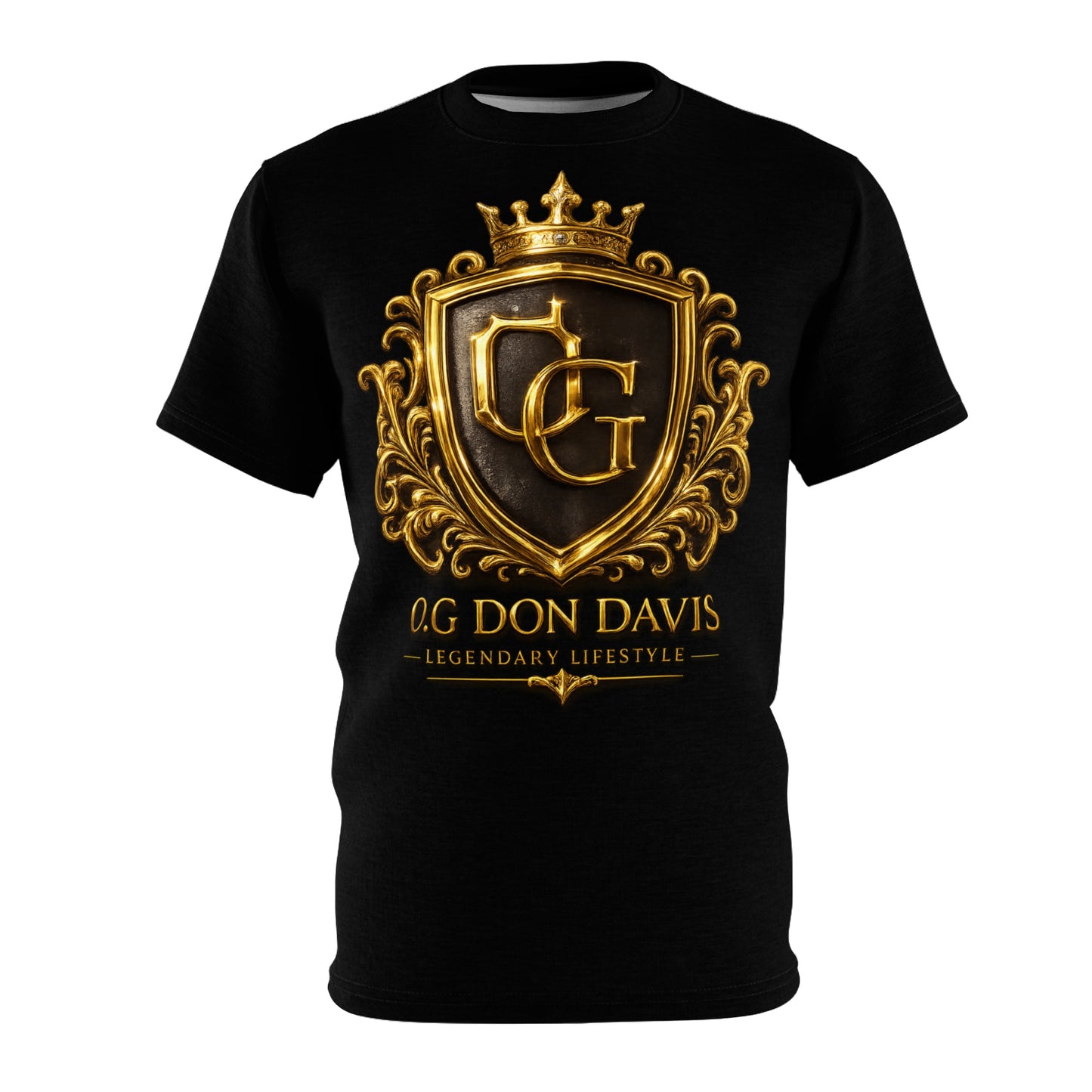 Crested Tee — “O.G. Don Davis” Gold Heraldry T-Shirt