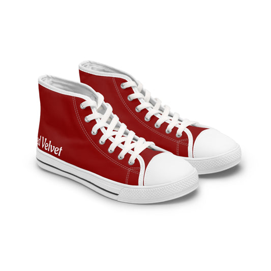 Red Velvet Sneakers — Bold Red Canvas Women's Casual Shoes