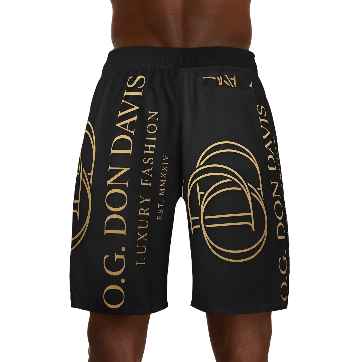 Luxury Logo Jogger Shorts — O.G. Don Davis All-Over Print