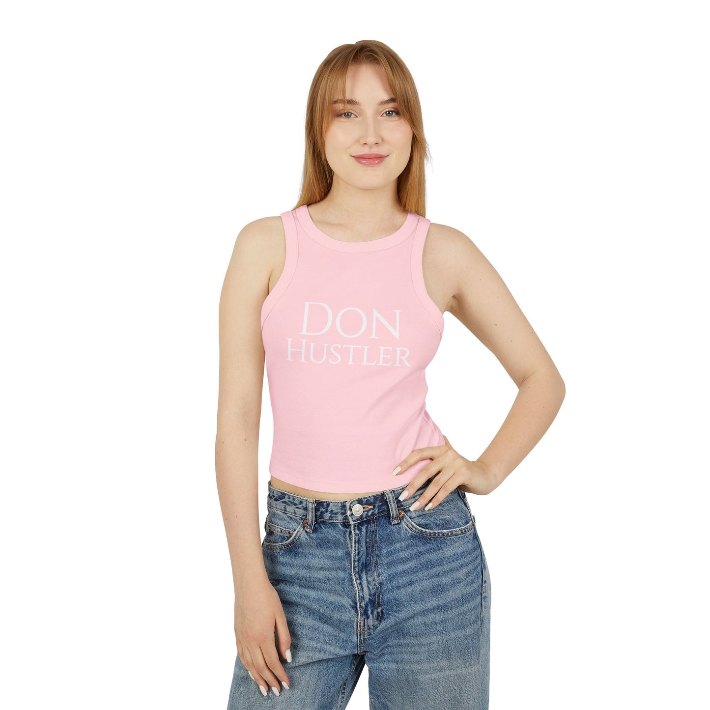 Don Hustler Women's Micro Rib Tank Top - Casual Wear, Active Days, Gifts, Summer Vibes
