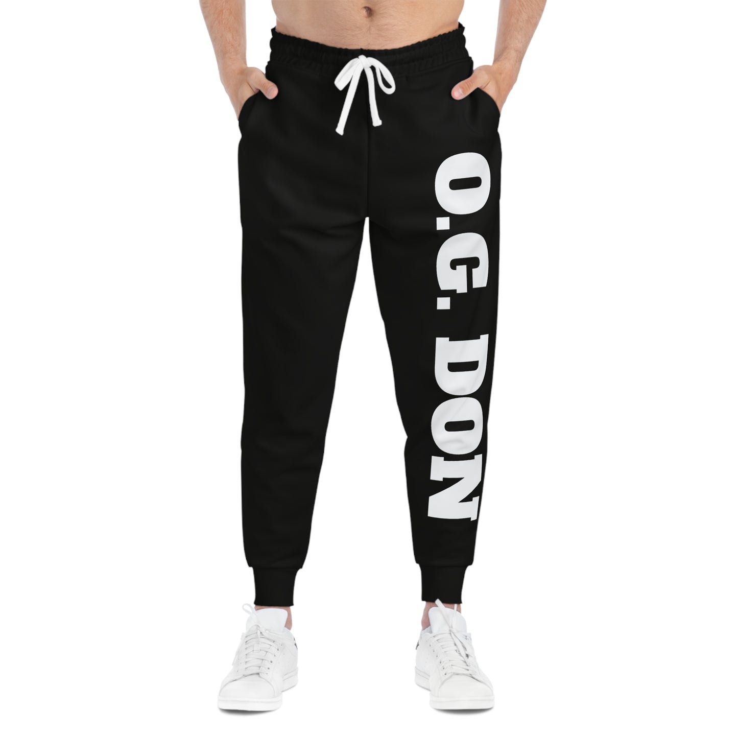 OG Don Athletic Joggers — Black Graphic Joggers with 'O.G. Don' Chest Crest