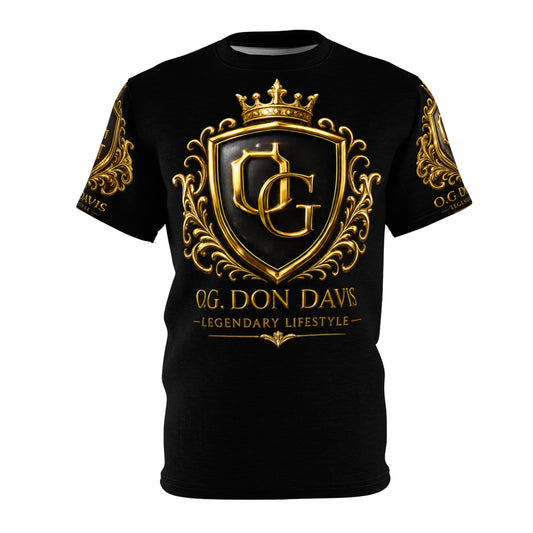 Crested Tee — “O.G. Don Davis” Gold Heraldry T-Shirt