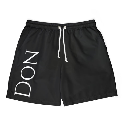 DON HUSTLER Black Unisex Swim Shorts for Beach & Pool