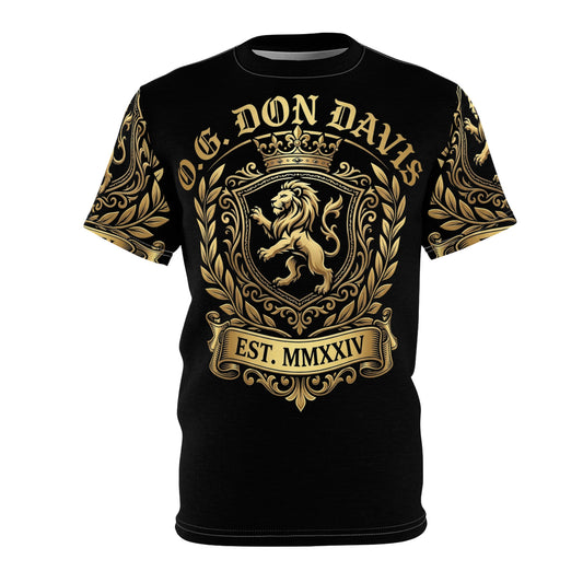 Crested Lion Tee — “O.G. Don Davis” Gold Heraldry T-Shirt