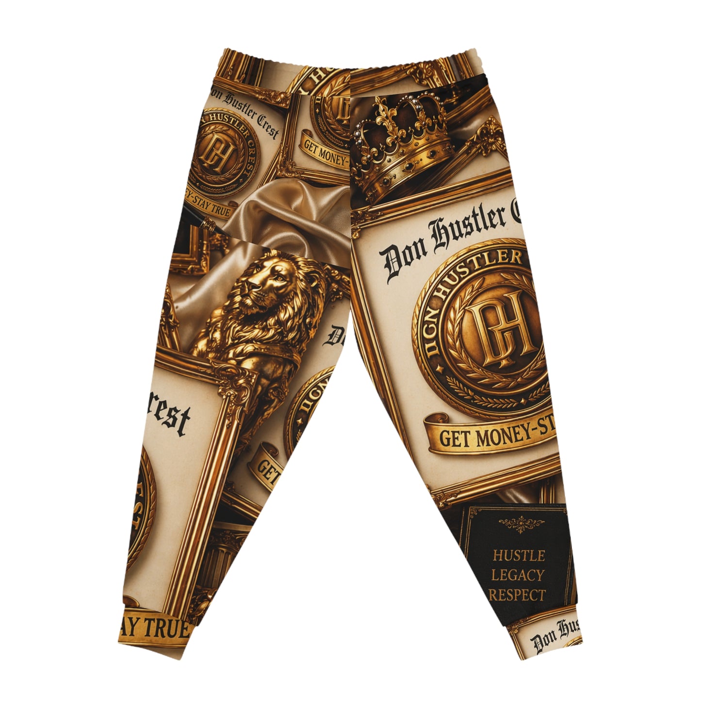 Don Hustler Crest Athletic Joggers — Branded Streetwear Sweatpants