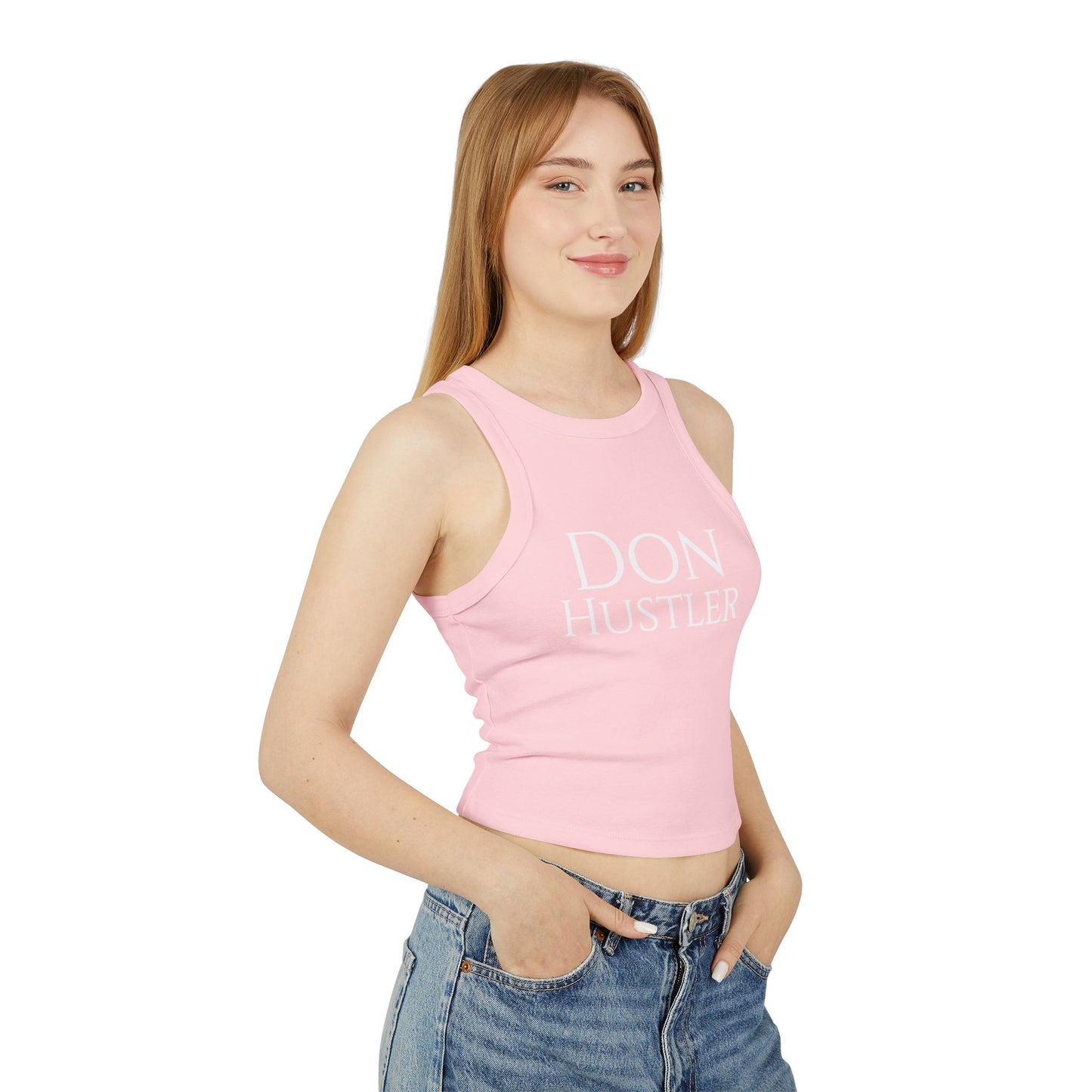 Don Hustler Women's Micro Rib Tank Top - Casual Wear, Active Days, Gifts, Summer Vibes