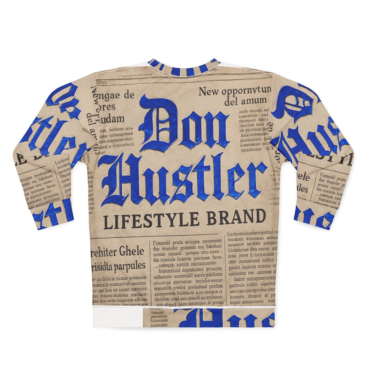Don Hustler Unisex Sweatshirt - Trendy Newspaper Print Design, Cozy Fashion, Perfect Gift, Streetwear, Casual Attire, Unique Style