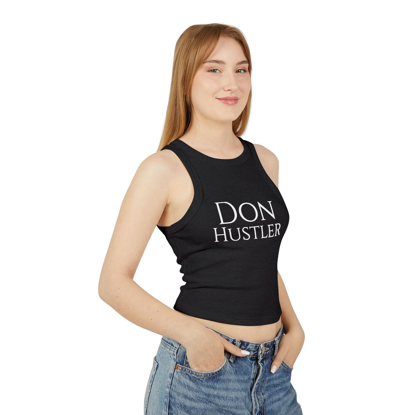 Don Hustler Women's Micro Rib Tank Top - Casual Wear, Active Days, Gifts, Summer Vibes