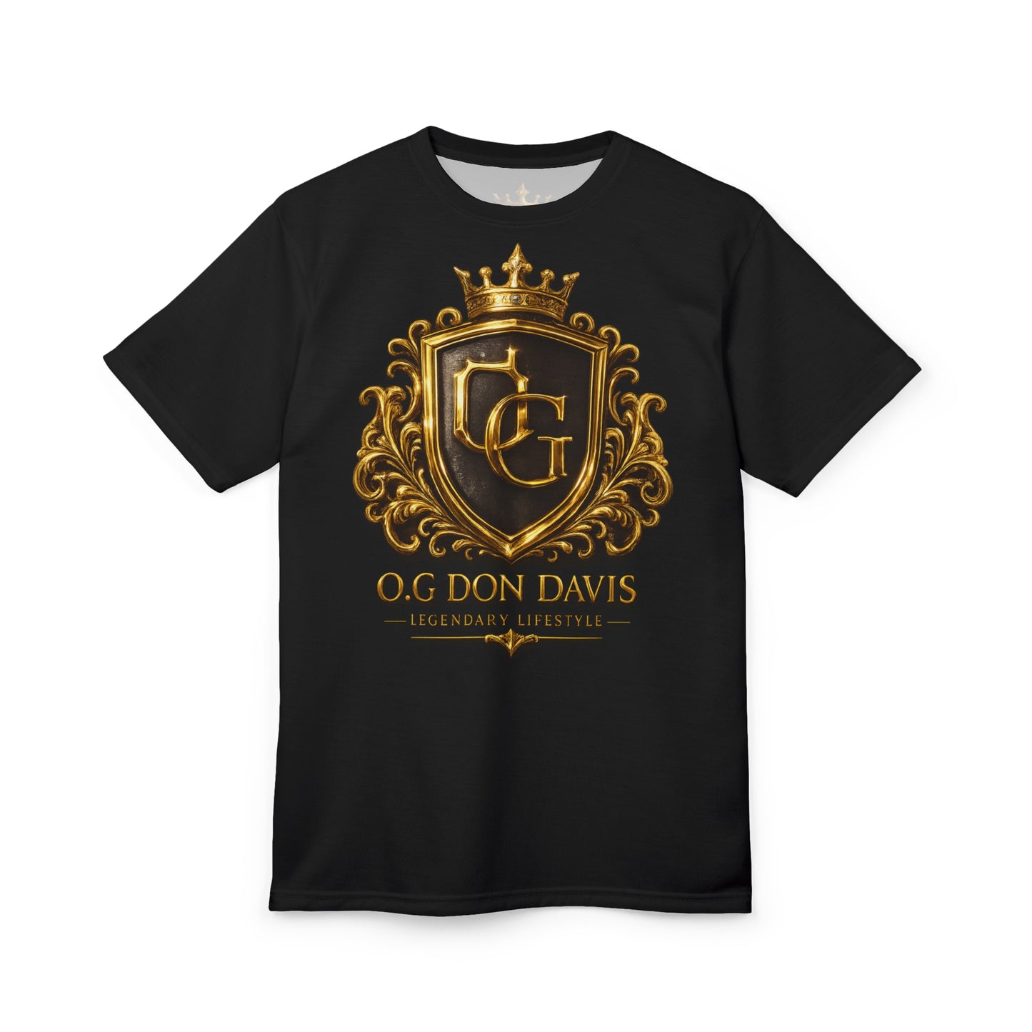 Crested Tee — “O.G. Don Davis” Gold Heraldry T-Shirt