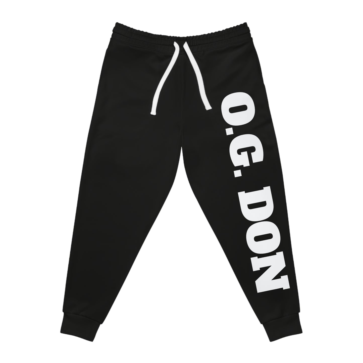 OG Don Athletic Joggers — Black Graphic Joggers with 'O.G. Don' Chest Crest