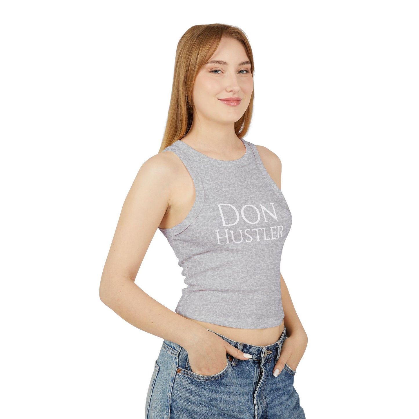 Don Hustler Women's Micro Rib Tank Top - Casual Wear, Active Days, Gifts, Summer Vibes
