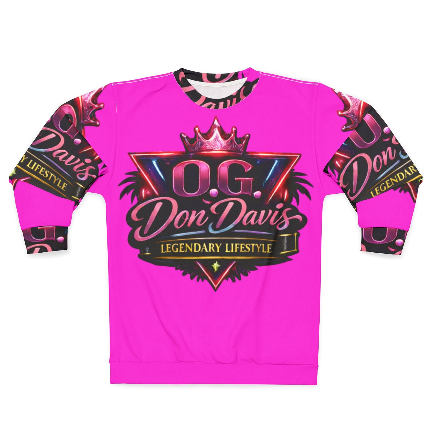 OG Don Davis Pink Sweatshirt — Legendary Lifestyle Graphic Crewneck