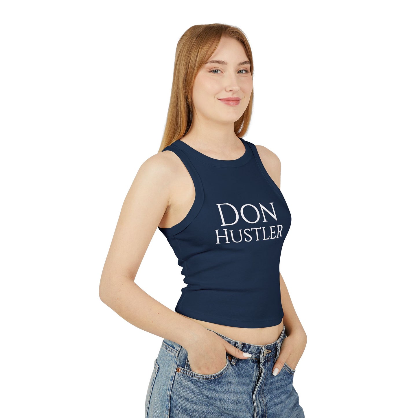 Don Hustler Women's Micro Rib Tank Top - Casual Wear, Active Days, Gifts, Summer Vibes