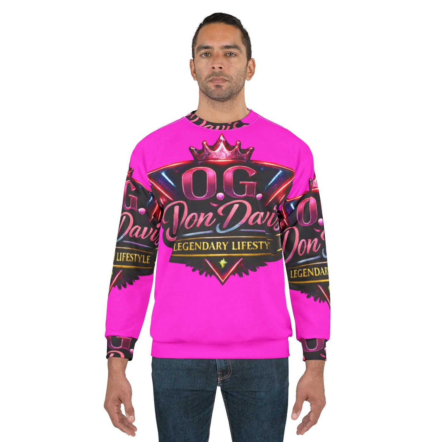 OG Don Davis Pink Sweatshirt — Legendary Lifestyle Graphic Crewneck