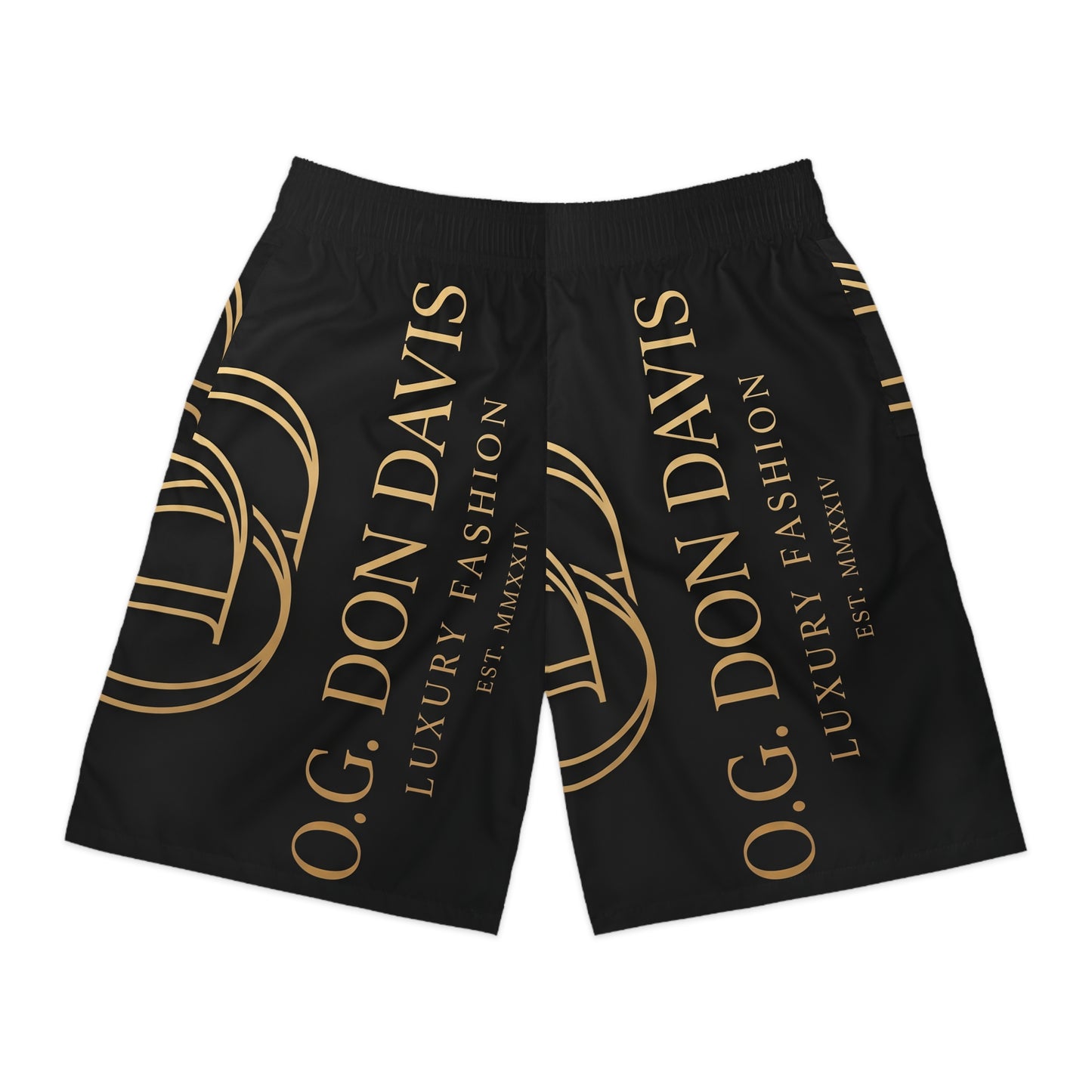 Luxury Logo Jogger Shorts — O.G. Don Davis All-Over Print