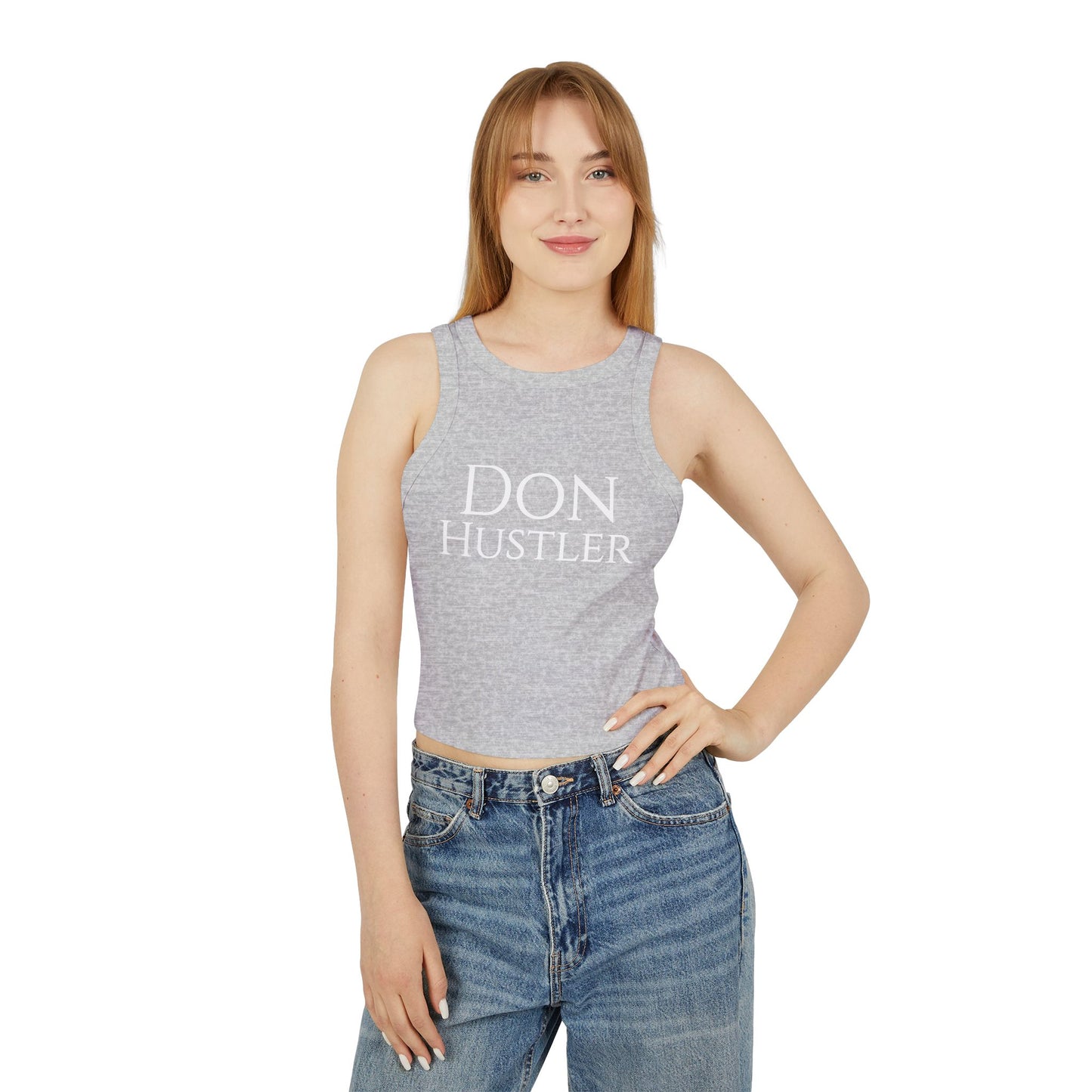 Don Hustler Women's Micro Rib Tank Top - Casual Wear, Active Days, Gifts, Summer Vibes