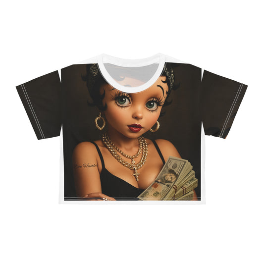 Don Hustler Cartoon Crop Tee - T-Shirt for Fashion Lovers, Perfect for Summer Festivals, Casual Outfits, Gift for Her