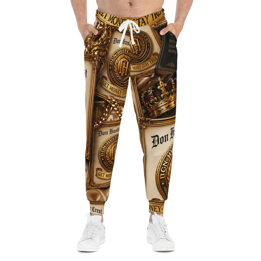 Don Hustler Crest Athletic Joggers — Branded Streetwear Sweatpants