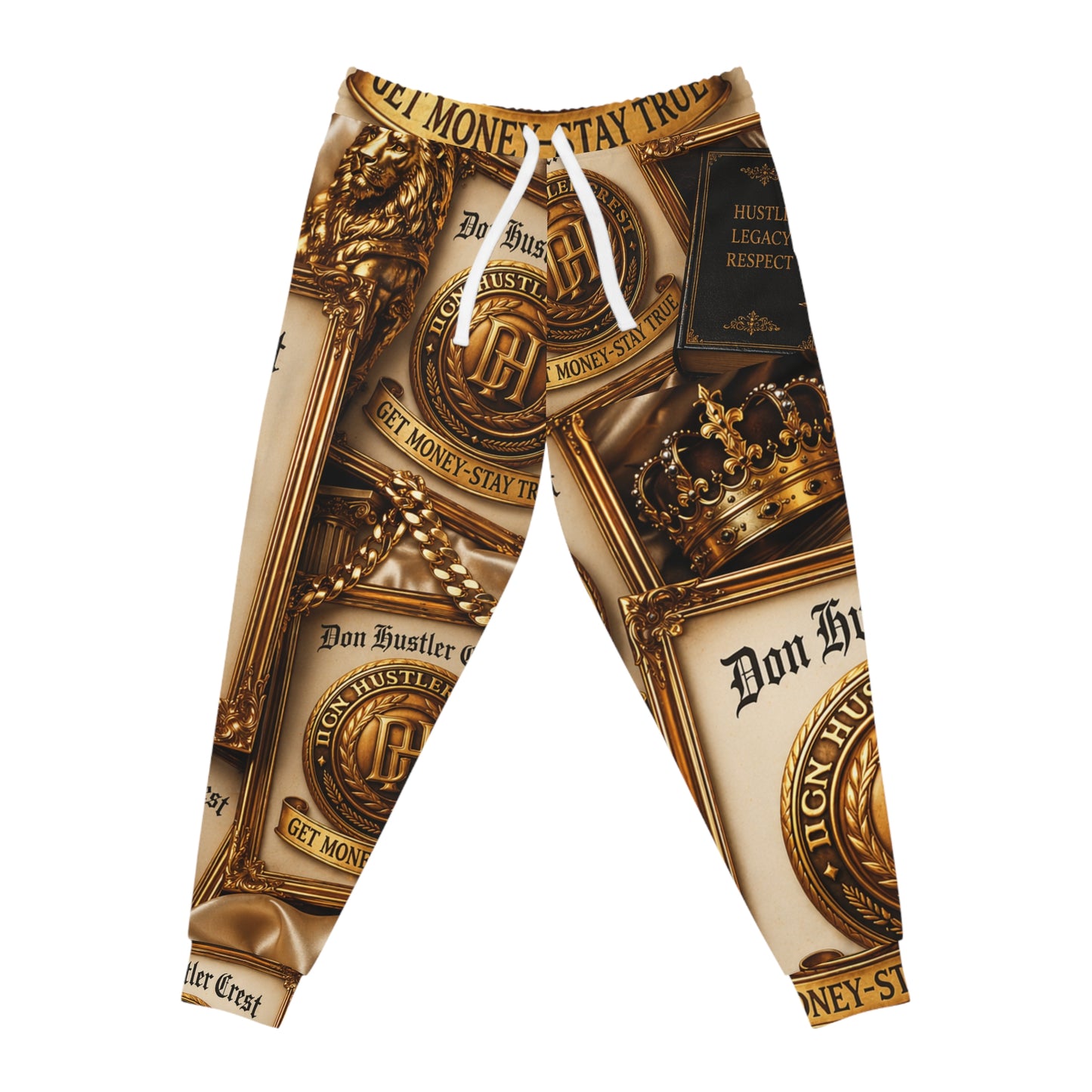 Don Hustler Crest Athletic Joggers — Branded Streetwear Sweatpants