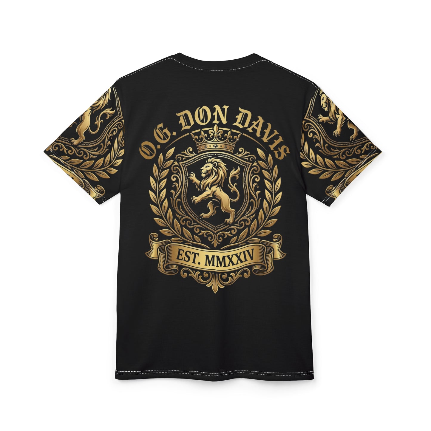 Crested Lion Tee — “O.G. Don Davis” Gold Heraldry T-Shirt