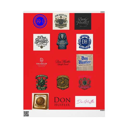 Don Hustler Emblem Wrapping Paper — Vintage Crest Gift Wrap for Entrepreneurs & Small Businesses