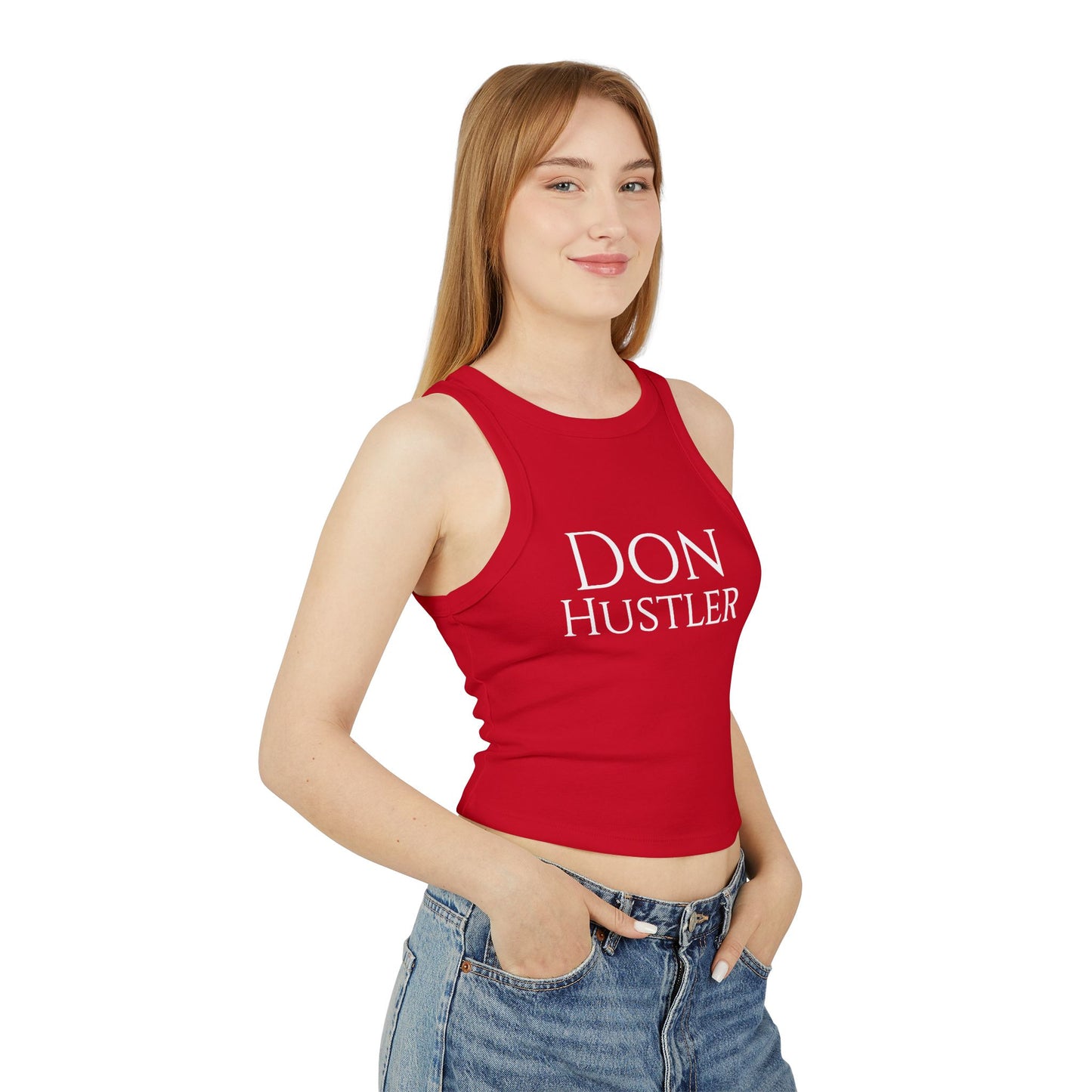 Don Hustler Women's Micro Rib Tank Top - Casual Wear, Active Days, Gifts, Summer Vibes